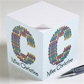 Crayon Letter Personalized Teacher Paper Note Cube - 10089