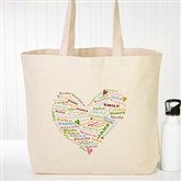 Her Heart of Love Personalized Canvas Tote - 10352