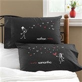 Blown Away By Love Personalized Black Pillowcase Set - 10371