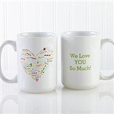 Her Heart of Love Personalized Coffee Mug- 15 oz. - 10430-L