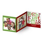 Merry Christmas Square Tri-Fold Photo Cards - 10562