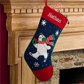 Winter Charm Embroidered Polar Bear Needlepoint Stocking - 10602-PB