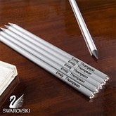 Personalized 6-Piece Pencil Set With Clear Swarovski® Stones - 10645-C