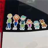 76 Family Characters Personalized Car Clings - 10702