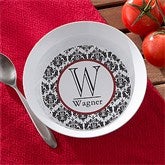 Damask Monogram Personalized Melamine Bowl - 10864D-B