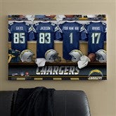 NFL San Diego Chargers Personalized Locker Room Canvas- 24x36 - 10890-L