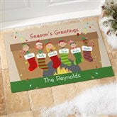 Stocking Family Characters Personalized Standard Doormat - 10930-S