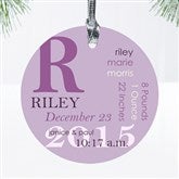 All About Baby Personalized Birth Ornament - 10978