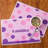 Polka Dot Personalized Laminated Placemat - 10983