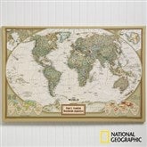 National Geographic® Executive World Personalized Canvas Map - 11171-W