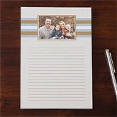 Classy Stripes Personalized One Photo Notepad - 11222-O