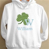 Shamrock Initial for Him© Toddler Hooded Sweatshirt - 11321-THS