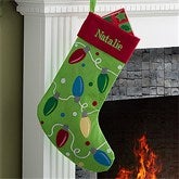 Christmas Lights Embroidered Stocking - 11329-L