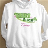 Green Rules!© Personalized Toddlers Hooded Sweatshirt - 11425-THS