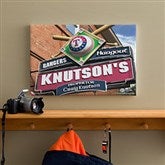 Texas Rangers MLB Personalized Pub Sign Canvas - 12x18 - 11496-S
