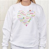 Her Heart of Love© Personalized White Sweatshirt - 11522-WS