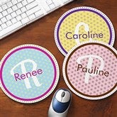 Polka Dot Monogram Personalized Mouse Pad - 11537