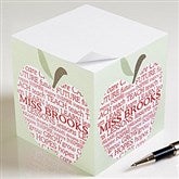 Apple Scroll Personalized Teacher's Note Cube - 11612