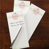 Apple Scroll Personalized Teacher's Notepad Set of 3 - 11614