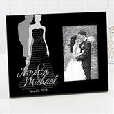 Bride & Groom Silhouette Personalized Frame - 11677