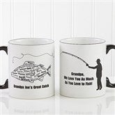 What A Catch!© Personalized Black Handle Mug - 11719