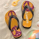 Pretty Peace Girl's Personalized Flip Flops - 11801