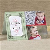 Naughty or Nice Personalized Photo Christmas Card- 2 Photo - 11964-2
