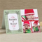 Naughty or Nice Personalized Photo Christmas Card- 3 Photo - 11964-3