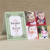 Naughty or Nice Personalized Photo Christmas Card- 4 Photo - 11964-4