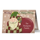 Vintage Santa Personalized Christmas Cards - 11967