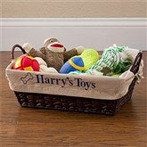 Pet Toy Basket with Personalized Tan Liner - 12141-T
