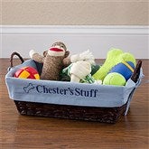 Pet Toy Basket with Personalized Blue Liner - 12141-B