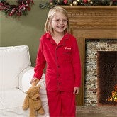 Holiday Cheer Embroidered Youth Pajama Set - 12173-K