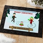 Ice Skating Family Character Personalized Standard Doormat - 12193-S