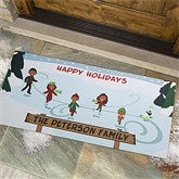Ice Skating Family Character Personalized Oversized Doormat - 12193-O