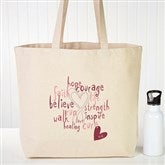 Love Life Personalized Rhinestone Canvas Tote - 12206