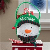 Embroidered Snowman Mini Treat Bag-Boy - 12248-B