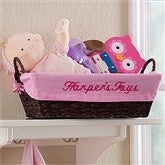 My Name Embroidered Storage Basket- Pink - 12252-P