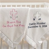 God Bless Baby Embroidered Keepsake Blanket- Ivory - 12288-I