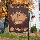 Autumn Hues Monogram Personalized Garden Flag - 12308