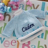 Baby's Sweater Embroidered Ornament - Blue - 12334-B