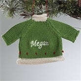 Christmas Sweater Embroidered Ornament - Green - 12335-G