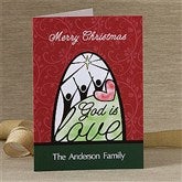 God Is Love Personalized Christmas Cards - 12366