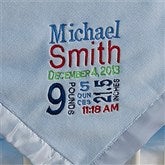 Birth Announcement Embroidered Blanket For Boys- Blue - 12372-B