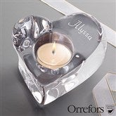 Orrefors Crystal Heart Votive with Engraved Name - 12564