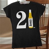 21st Birthday Personalized Black Fitted Tee - 12586-FTB