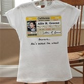 Driver's License Personalized Birthday White Fitted Tee - 12587-FTW