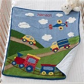 On The Go Handknit Embroidered Keepsake Blanket - 12589