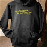 Birthday Greetings Personalized Black Hooded Sweatshirt - 12599-BHS