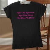 Birthday Greetings Personalized Black Ladies Fitted Tee - 12599-FTB
